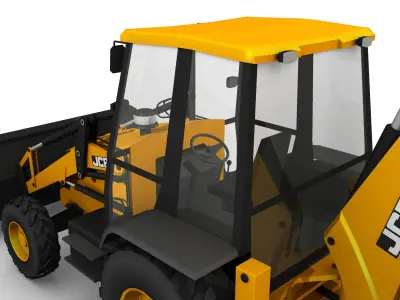 JCB Backhoe Loader model Low-poly 3D model