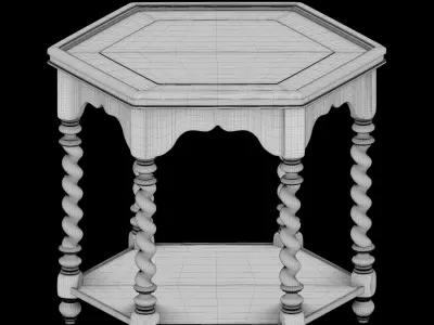 Moroccan twisted nightstand 3D model