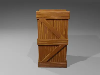Wood Box Large - Caixa de Madeira Low-poly 3D model