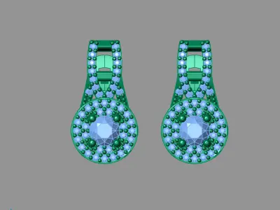 Women Earrings 3DM STL Womens Earring Renders 3D print models   3D print model 8