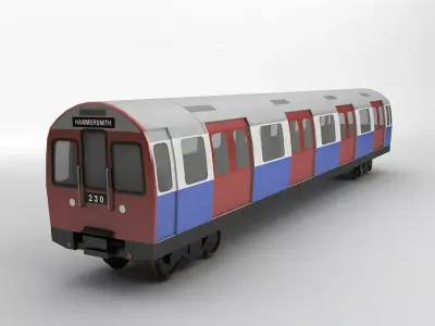 London Underground Rail Car Low-poly 3D model