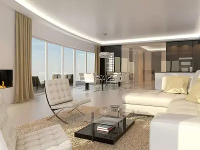 Apartment Lounge Preset 2 3D model