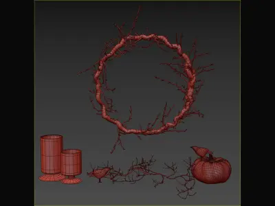 Halloween decor set 3D model