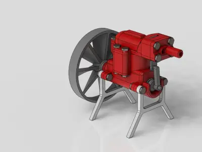 2 Cylinder Air Engine WORKING model 3D print model