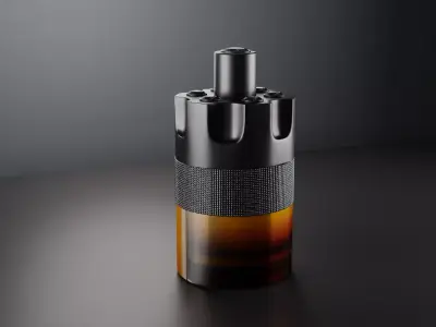 Luxury Perfume Bottle Matte Black and Amber Glass Design 3D model