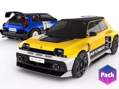PACK Renault 5 Turbo 3E - Rally Kit 3D model