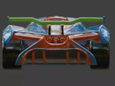 Futuristic Hyper Race Car 3D Model Low-poly 3D model
