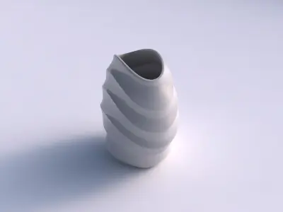 Bowl compressed with pronounced horizontal sections 3D print model