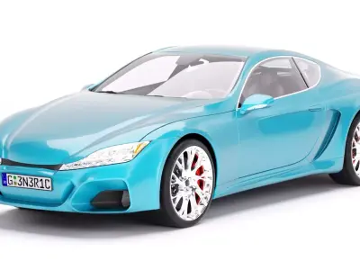 Generic Supercar v20 Low-poly 3D model