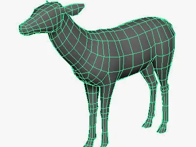 Low Poly Doe deer Low-poly 3D model