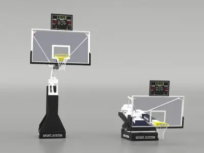 Portable basketball stand 3D model