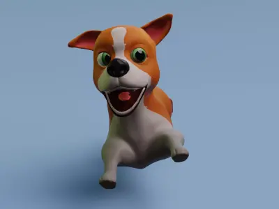 Cartoon Dog Model Low-poly 3D model