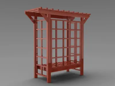 Arbor 3 wooden planter 3D model