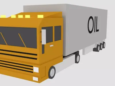 Truck oil tanker Low-poly 3D model