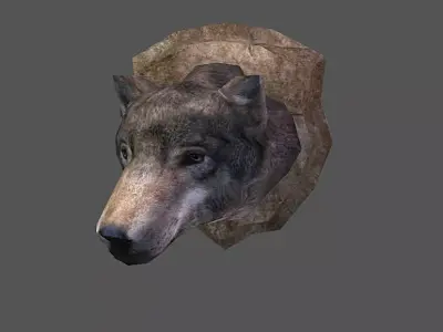 Next Gen AAA Wolf Head Trophy - game model lowpoly Low-poly 3D model