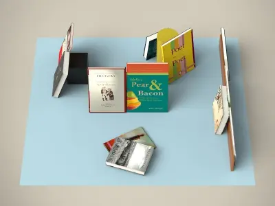 Books Set book shelf with 3D model