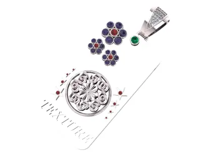 Royal Texture Medallion Pendant 3D print model