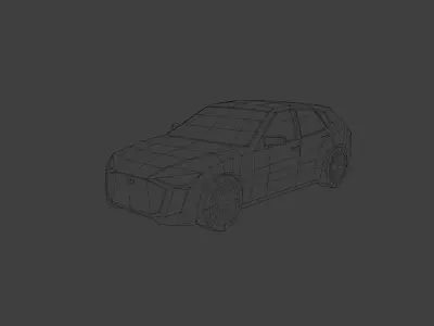 Low Poly Modern Generic Compact Hatchback  Low-poly 3D model