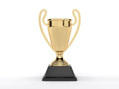 Gold Cup and Soccer Ball 3D model