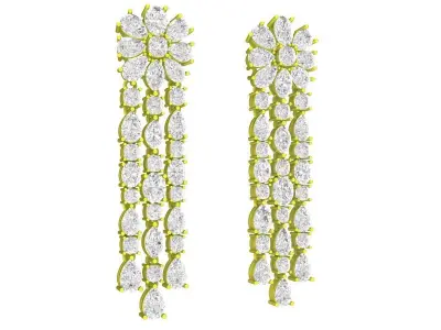 A7826 Luxury Diamond Women Earrings 3D print model