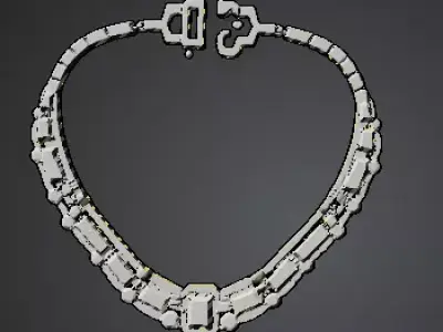 Royal Azure and Emerald Necklace  Luxury Diamond Necklace 3D print model