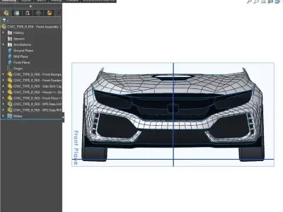 CIVIC TYPE R FK8 Front Exterior Surface Model - 3D Laser-Scanned 3D model