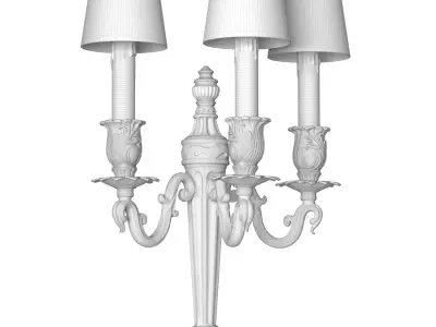 Large brass wall Lamp sconce Light in classic French style 3D model