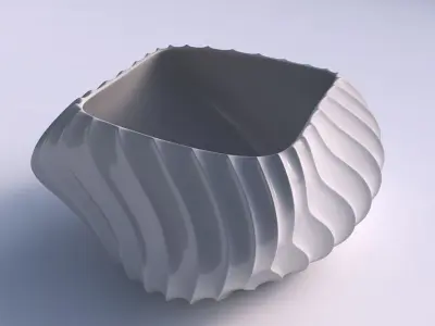 Bowl helix with extruded vertical lines 2 3D print model