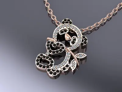 Panda Pendant Jewelry Gold 3D print model