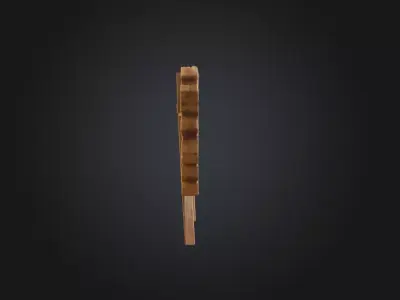 Rustic Wooden Signboard Low-poly 3D model