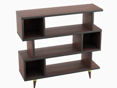 Modern Bookshelf 01 Low-poly 3D model