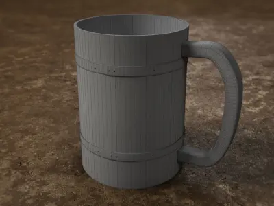 Medieval mug Low-poly 3D model