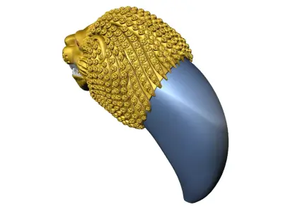 063 - Lion Nail Pendant 3D print model