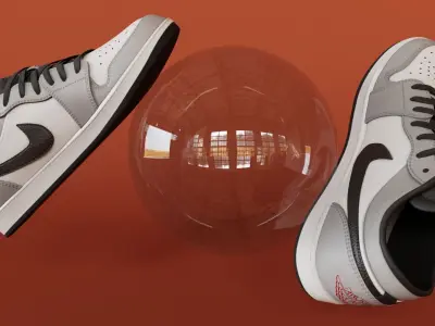 Air Jordan Low Light Smoke Grey Shoes Model Low-poly 3D model