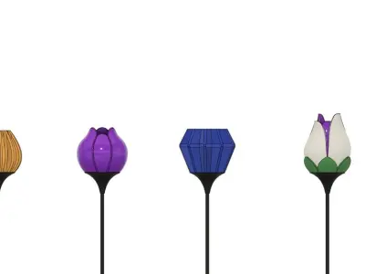 Lamp kit flower colors 3D print model