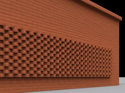 decorative brick wall 3D model
