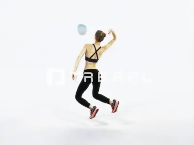 Beauty 17B Jumping Smashing Jumping Sports Woman Low-poly 3D model