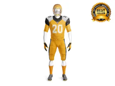 American Footbal Uniform with mannequin 3D model