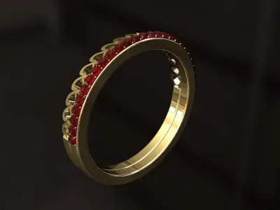 Multi hearts with diamonds Ring 3D print model