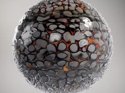 Polished Black Pebble HQ PBR Textures Set Texture
