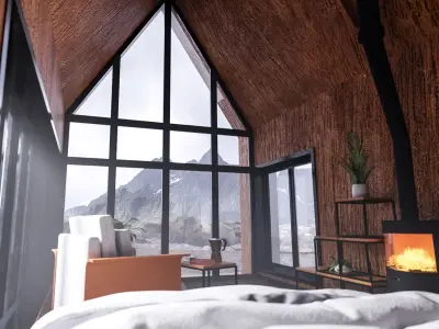 Modern Cabin V2 Low-poly 3D model