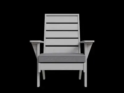 Gray Wooden Patio Chair 3D model