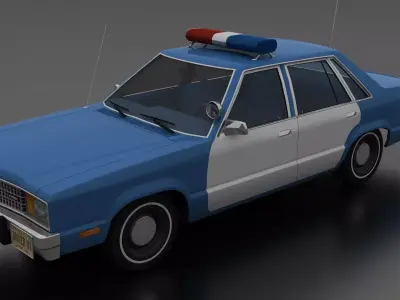Fairmont 4dr Sedan 1978 Police Car Unmarked Low-poly 3D model