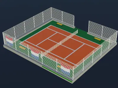 Tennis Court - Holland Low-poly 3D model