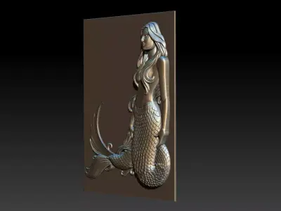 Mermaid Relief  3D print model