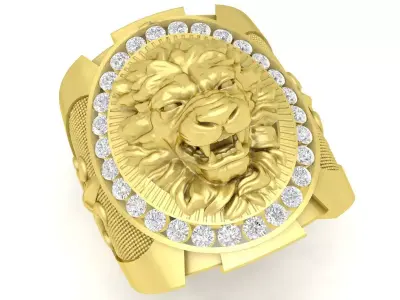 Luxury Lion Head Ring Jewelry 3D Model 3805 3D print model