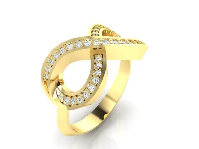 Ring M48 The luxury female ring with gems wedding 3D print model