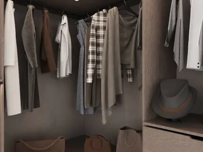 Wardrobe with filling 3D model