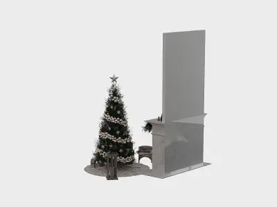 Christmas Decorative set sk Low-poly 3D model