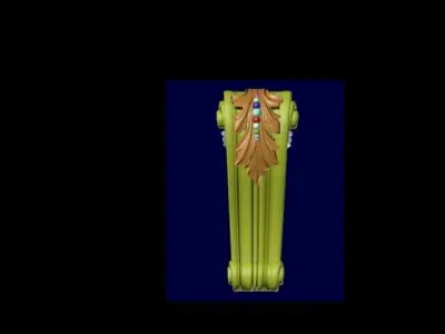 columns 3D model gold ornamented column 3D model